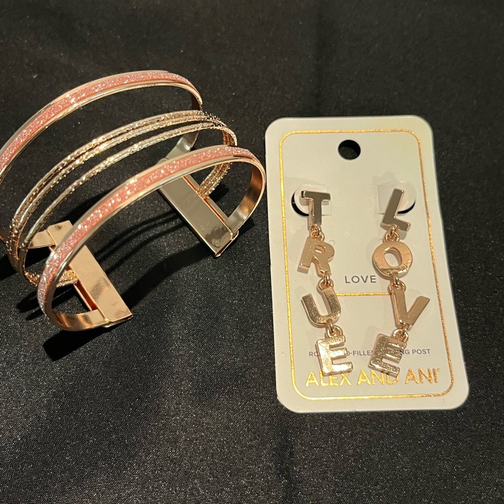 A set I put together Rose gold earrings and bangle